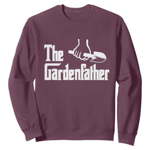The Gardenfather Sweatshirt Gardener Parody Gardening Fathers Day TS11 Maroon Print Your Wear