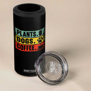 Plants Dogs Coffee 4 in 1 Can Cooler Tumbler Retro Gardening And Dog Lover TS11 Print Your Wear
