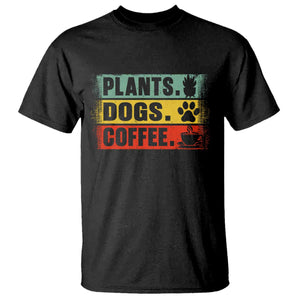 Plants Dogs Coffee T Shirt Retro Gardening And Dog Lover TS11 Black Print Your Wear