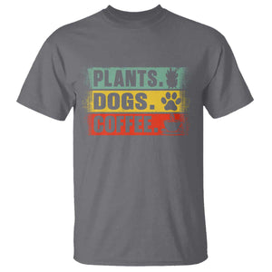 Plants Dogs Coffee T Shirt Retro Gardening And Dog Lover TS11 Charcoal Print Your Wear