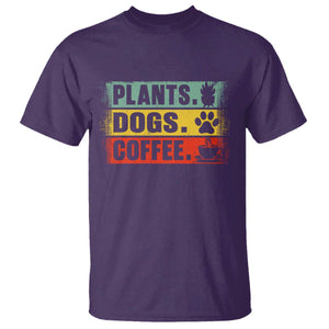 Plants Dogs Coffee T Shirt Retro Gardening And Dog Lover TS11 Purple Print Your Wear