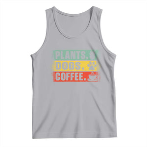 Plants Dogs Coffee Tank Top Retro Gardening And Dog Lover TS11 Athletic Heather Print Your Wear