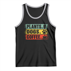 Plants Dogs Coffee Tank Top Retro Gardening And Dog Lover TS11 Black Athletic Heather Print Your Wear