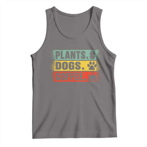 Plants Dogs Coffee Tank Top Retro Gardening And Dog Lover TS11 Deep Heather Print Your Wear