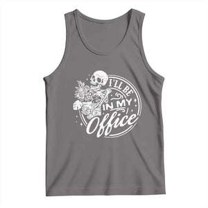 Funny Garden I Will Be In My Office Tank Top Gardening Fathers Day TS11 Deep Heather Print Your Wear