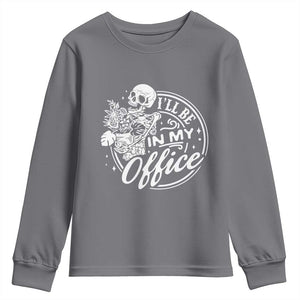 Funny Garden I Will Be In My Office Youth Sweatshirt Gardening Fathers Day TS11 Charcoal Print Your Wear
