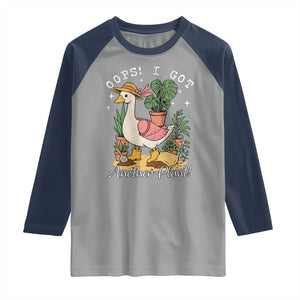 Funny Oops I Got Another Plant Raglan Shirt Silly-Goose Gardener Plant Lady TS11 Sport Gray Navy Print Your Wear