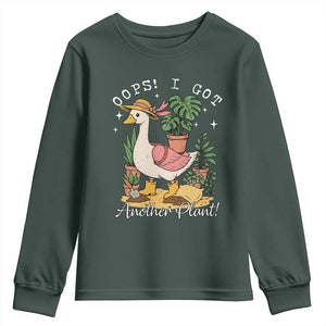 Funny Oops I Got Another Plant Youth Sweatshirt Silly-Goose Gardener Plant Lady TS11 Dark Forest Green Print Your Wear