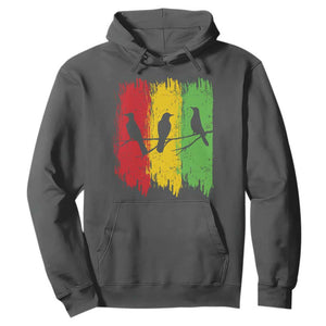 Three Birds Rasta Jamaica Reggae Music Hoodie TS11 Dark Heather Print Your Wear
