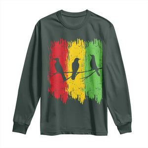 Three Birds Rasta Jamaica Reggae Music Long Sleeve Shirt TS11 Dark Forest Green Print Your Wear