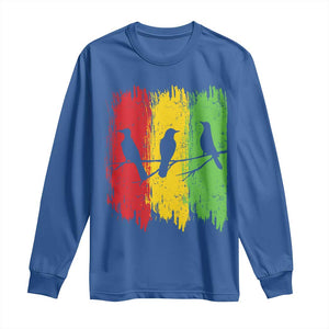 Three Birds Rasta Jamaica Reggae Music Long Sleeve Shirt TS11 Royal Blue Print Your Wear