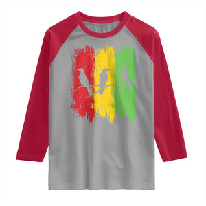 Three Birds Rasta Jamaica Reggae Music Raglan Shirt TS11 Sport Gray Red Print Your Wear