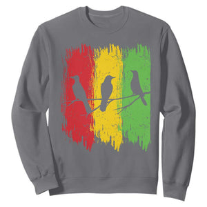 Three Birds Rasta Jamaica Reggae Music Sweatshirt TS11 Charcoal Print Your Wear