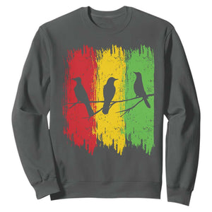 Three Birds Rasta Jamaica Reggae Music Sweatshirt TS11 Dark Heather Print Your Wear