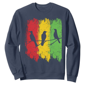 Three Birds Rasta Jamaica Reggae Music Sweatshirt TS11 Navy Print Your Wear