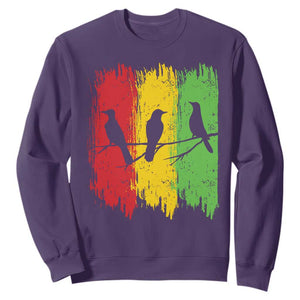 Three Birds Rasta Jamaica Reggae Music Sweatshirt TS11 Purple Print Your Wear