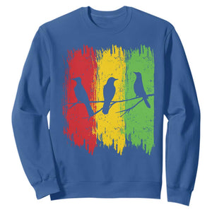 Three Birds Rasta Jamaica Reggae Music Sweatshirt TS11 Royal Blue Print Your Wear