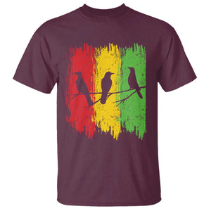 Three Birds Rasta Jamaica Reggae Music T Shirt TS11 Maroon Print Your Wear