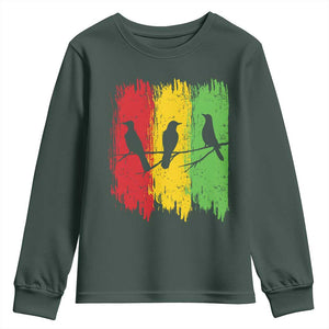 Three Birds Rasta Jamaica Reggae Music Youth Sweatshirt TS11 Dark Forest Green Print Your Wear
