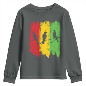 Three Birds Rasta Jamaica Reggae Music Youth Sweatshirt TS11 Dark Heather Print Your Wear