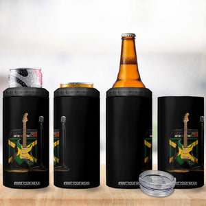 Reggae Guitar Jamaican Flag Amp Microphone Music Lover 4 in 1 Can Cooler Tumbler TS11 Print Your Wear