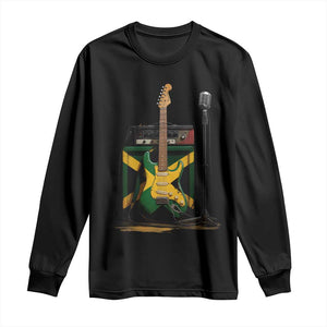 Reggae Guitar Jamaican Flag Amp Microphone Music Lover Long Sleeve Shirt TS11 Black Print Your Wear