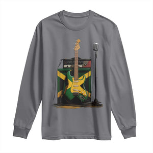 Reggae Guitar Jamaican Flag Amp Microphone Music Lover Long Sleeve Shirt TS11 Charcoal Print Your Wear