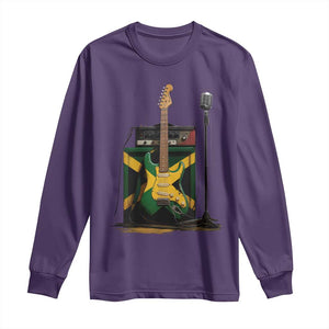 Reggae Guitar Jamaican Flag Amp Microphone Music Lover Long Sleeve Shirt TS11 Purple Print Your Wear