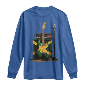 Reggae Guitar Jamaican Flag Amp Microphone Music Lover Long Sleeve Shirt TS11 Royal Blue Print Your Wear