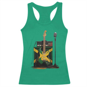 Reggae Guitar Jamaican Flag Amp Microphone Music Lover Racerback Tank Top TS11 Irish Green Print Your Wear