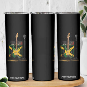 Reggae Guitar Jamaican Flag Amp Microphone Music Lover Skinny Tumbler TS11 Print Your Wear