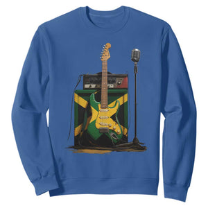 Reggae Guitar Jamaican Flag Amp Microphone Music Lover Sweatshirt TS11 Royal Blue Print Your Wear