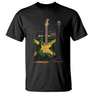 Reggae Guitar Jamaican Flag Amp Microphone Music Lover T Shirt TS11 Black Print Your Wear