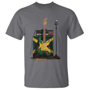 Reggae Guitar Jamaican Flag Amp Microphone Music Lover T Shirt TS11 Charcoal Print Your Wear