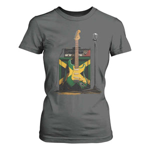 Reggae Guitar Jamaican Flag Amp Microphone Music Lover T Shirt For Women TS11 Dark Heather Print Your Wear