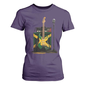 Reggae Guitar Jamaican Flag Amp Microphone Music Lover T Shirt For Women TS11 Purple Print Your Wear