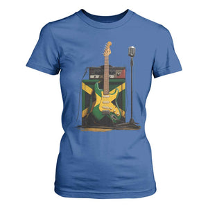 Reggae Guitar Jamaican Flag Amp Microphone Music Lover T Shirt For Women TS11 Royal Blue Print Your Wear