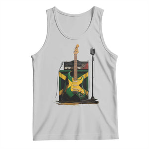 Reggae Guitar Jamaican Flag Amp Microphone Music Lover Tank Top TS11 Ash Print Your Wear