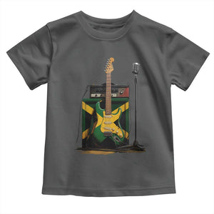 Reggae Guitar Jamaican Flag Amp Microphone Music Lover Toddler T Shirt TS11 Dark Heather Print Your Wear