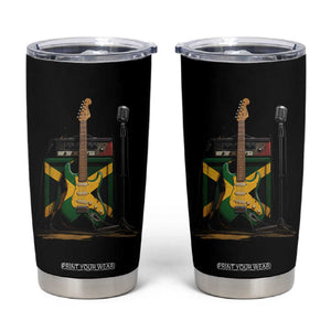 Reggae Guitar Jamaican Flag Amp Microphone Music Lover Tumbler Cup TS11 Black Print Your Wear