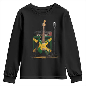 Reggae Guitar Jamaican Flag Amp Microphone Music Lover Youth Sweatshirt TS11 Black Print Your Wear