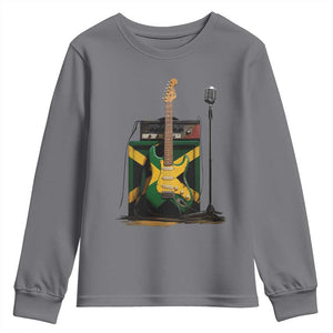 Reggae Guitar Jamaican Flag Amp Microphone Music Lover Youth Sweatshirt TS11 Charcoal Print Your Wear