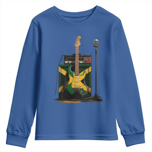 Reggae Guitar Jamaican Flag Amp Microphone Music Lover Youth Sweatshirt TS11 Royal Blue Print Your Wear