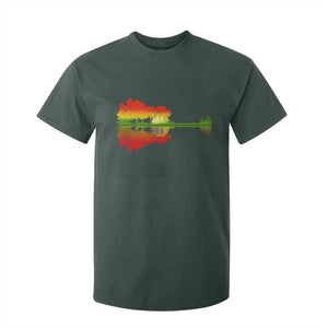 Reggae Music Guitar Lake Shadow Jamaica Rasta T Shirt For Kid TS11 Dark Forest Green Print Your Wear