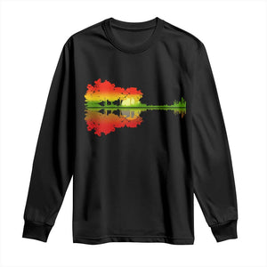 Reggae Music Guitar Lake Shadow Jamaica Rasta Long Sleeve Shirt TS11 Black Print Your Wear