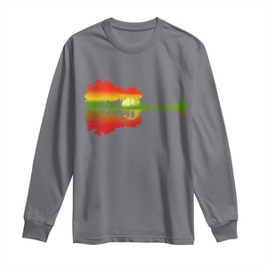 Reggae Music Guitar Lake Shadow Jamaica Rasta Long Sleeve Shirt TS11 Charcoal Print Your Wear