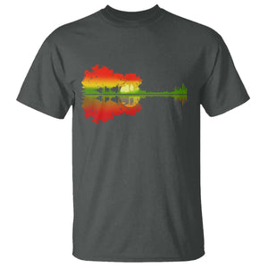 Reggae Music Guitar Lake Shadow Jamaica Rasta T Shirt TS11 Dark Heather Print Your Wear