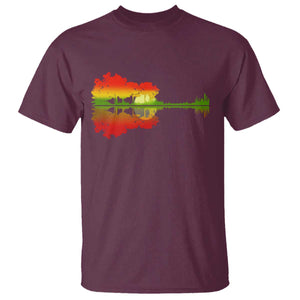 Reggae Music Guitar Lake Shadow Jamaica Rasta T Shirt TS11 Maroon Print Your Wear