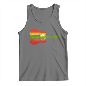 Reggae Music Guitar Lake Shadow Jamaica Rasta Tank Top TS11 Black Heather Print Your Wear