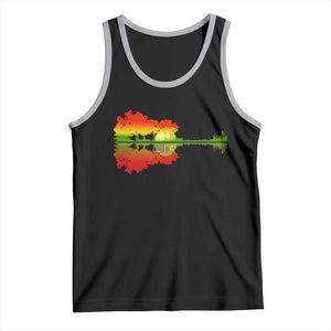 Reggae Music Guitar Lake Shadow Jamaica Rasta Tank Top TS11 Black Athletic Heather Print Your Wear
